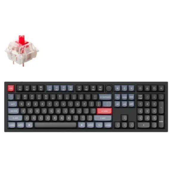 კლავიატურა Keychron Q6 104Key, Gateron G PRO Red, Hot-Swap, QMK, Knob, USB-A, EN, RGB