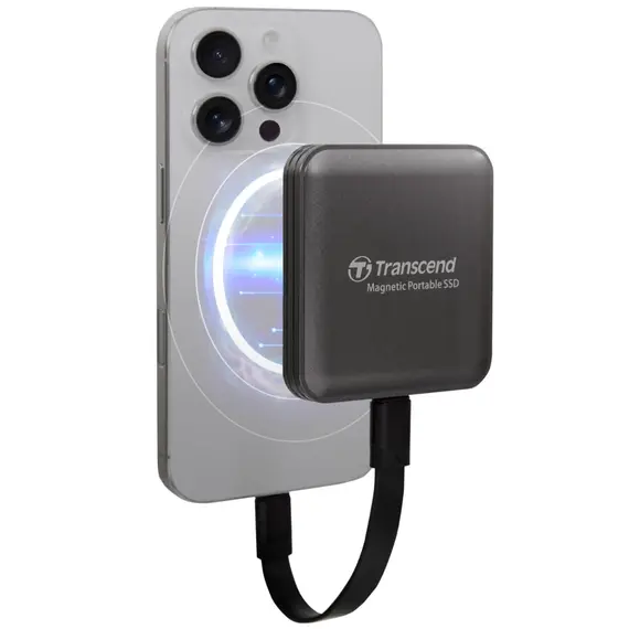გარე მყარი დისკი Transcend 2TB, External SSD, ESD420C, USB 20Gbps, Type C,Magsafe,Iron Gray