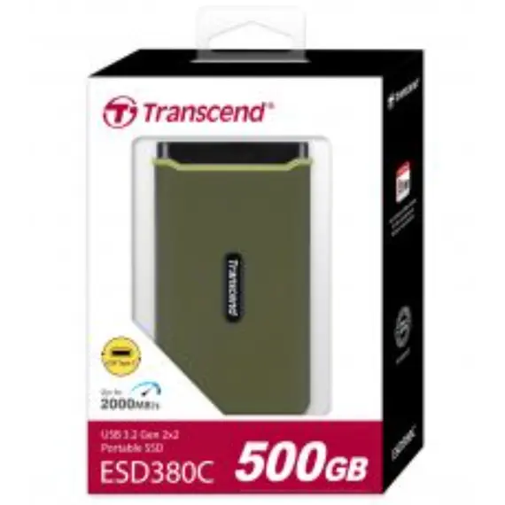 გარე მყარი დისკი Transcend 500GB, External SSD, ESD380C, USB 3.2 Gen 2, Type C