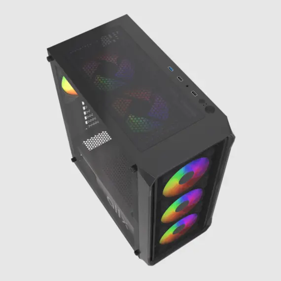 კომპიუტერის ქეისი ALLX AX-G2044, Computer Case, ATX, MATX, ITX, USB3.0, USB1.0x2, HD AUDIO, Black