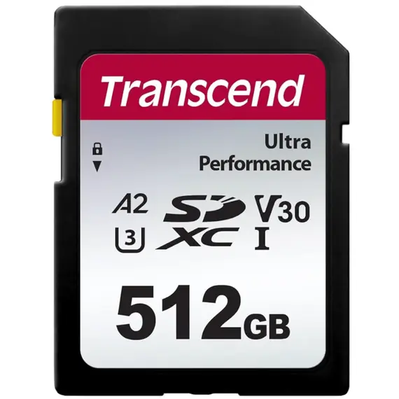 მეხსიერების ბარათი Transcend 512GB SD Card UHS-I U3 A2 Ultra Performance