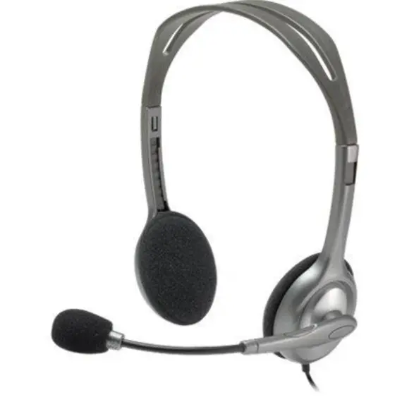ყურსასმენი LOGITECH H110 Corded Stereo Headset - GRAY/SILVER - Dual Plug