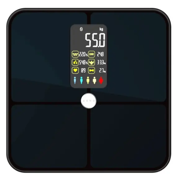 სასწორი AENO Smart Body scales BS2S, 16 body metrics, up to 180kg, colorful display