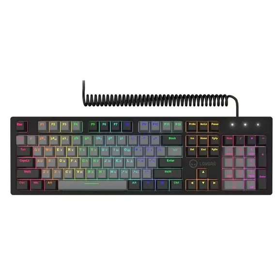 კლავიატურა LORGAR Azar 514, Wired mechanical gaming keyboard, RGB backlight, 1680000 colour variations, 18 modes