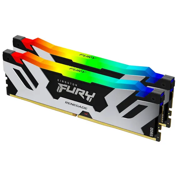 ოპერატიული მეხსიერება Kingston DDR5 96GB (2x48GB) DDR5 6000MT/s CL32 FURY Renegade Silver/Black RGB XMP
