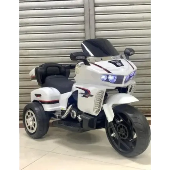 ბავშვის ელექტრო მოტოციკლი 9119W კაუჩუკის საბურავებით/ტყავის სავარძლით