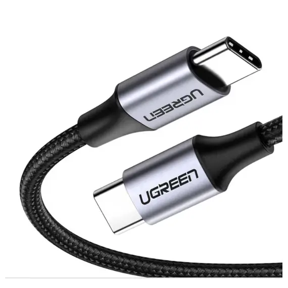 კაბელი Ugreen USB 2.0 C M/M Round Cable 2m Gray Black/50152