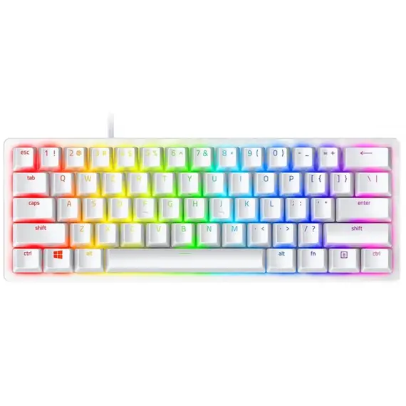 კლავიატურა Razer Gaming Keyboard Huntsman Mini Mercury Ed RGB 61key Red Switch RZ03-03390400-R3M1 White