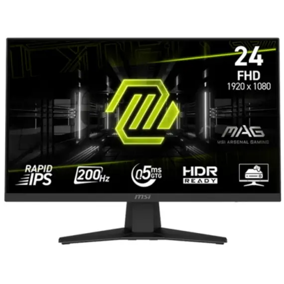 მონიტორი MSI MAG 244F  /23.8” (60cm) /  Flat / 126% SRGB / Rapid IPS /1920 x 1080 (FHD) / 300  NIT / 200Hz /178°- 178°