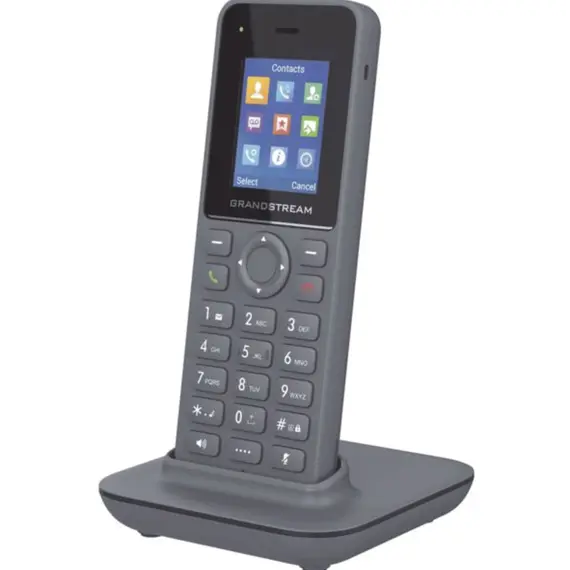 IP ტელეფონი Grandstream DP725, DECT IP phone, 20 SIP accounts, 20 lines, 128x160 (1.8") LCD, 1500mAh Li-ion battery, 5V/1A USB-C PSU
