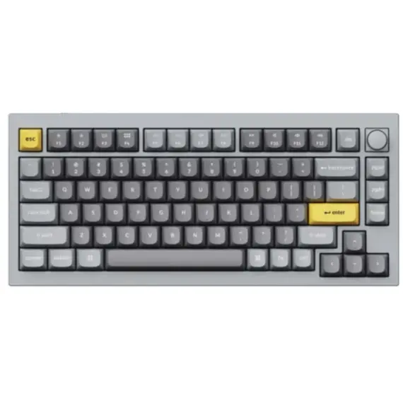 კლავიატურა Keychron Q1 75Key, Gateron Phantom Blue, Hot-Swap, QMK, Knob, USB-A, EN, RGB