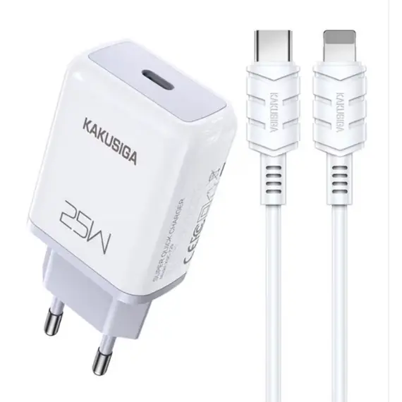 ადაპტერი და უსბ KAKUSIGA KSC-814 PD25W set wih lightning/22410