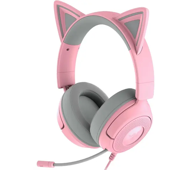 ყურსასმენი Razer Headset Kraken Kitty V3 X, mini-jack, 1.3m, quartz