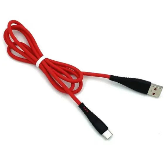 კაბელი Denmen D19T soft silicone Type-c red/72309
