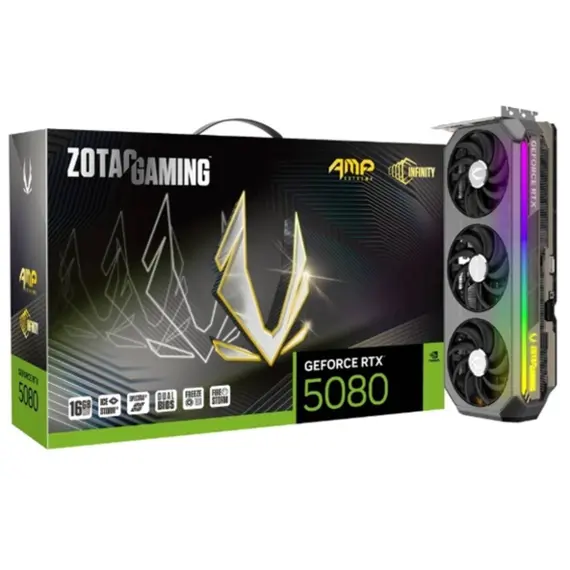 ვიდეო დაფა ZOTAC Graphic Adapter GeForce RTX 5080 16GB GDDR7 AMP EXTREME INFINITY