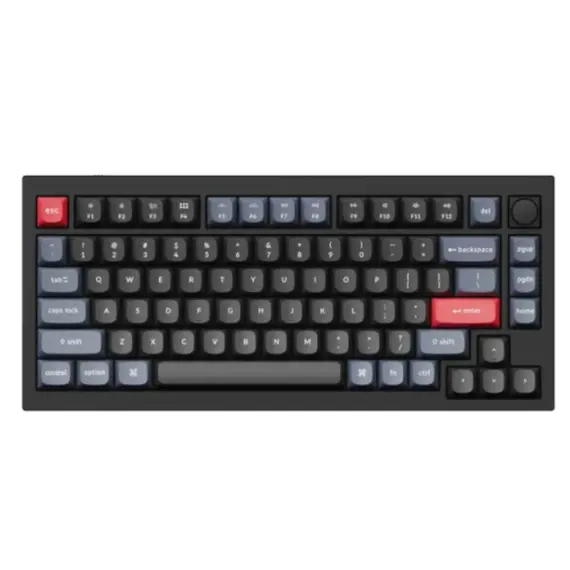კლავიატურა Keyboard mechanical Keychron Q1 75Key, Gateron Phantom Blue, Hot-Swap, QMK, Knob, USB-A, EN, RGB