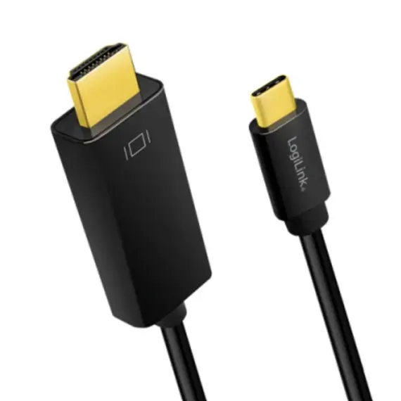 კაბელი Logilink UA0329 USB Type-C to HDMI 4K/60Hz cable black 1.8m
