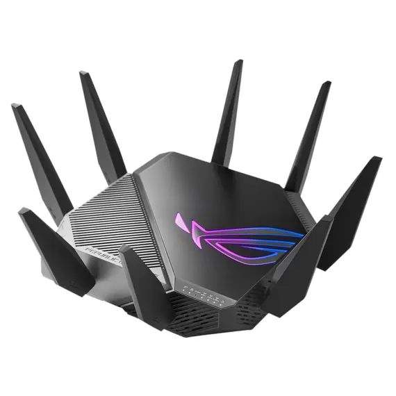 როუტერი Asus ROG Rapture GT-AXE11000 Tri-band WiFi 6E (802.11ax) gaming router, new 6GHz band, 2.5G WAN/LAN port, PS5 compatible, WAN aggregation, VPN Fusion, Trip