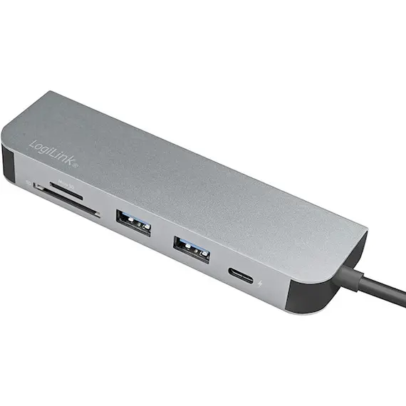 ადაპტერი Logilink UA0343 USB-C™ Multifunc Hub USB 3.2 Gen1x1 HDMI PD Cardreader