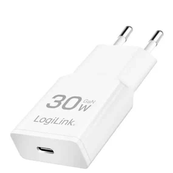 დამტენი Logilink PA0347 USB-C (PD 3.0) 30W GaN Fast Charger White