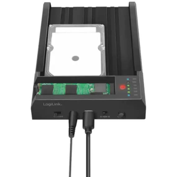 მყარი დისკის დოქ სადგური Logilink QP0031 USB 3.2 Gen 2 Quickport 2-Bay for SATA HDD/SSD and M.2 NVMe SSD