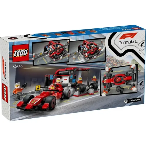 ლეგო LEGO Constructor City F1 Pit Stop & Pit Crew with Ferrari Car Set