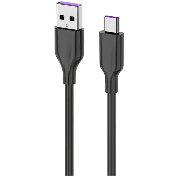 კაბელი 2E Cable USB-A - USB-C Glow 1m Black