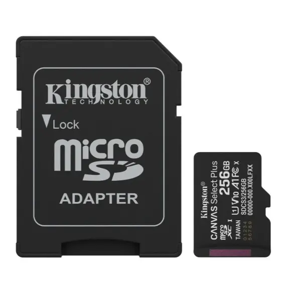 მეხსიერების ბარათი Kingston Canvas Select Plus microSD memory card 256GB