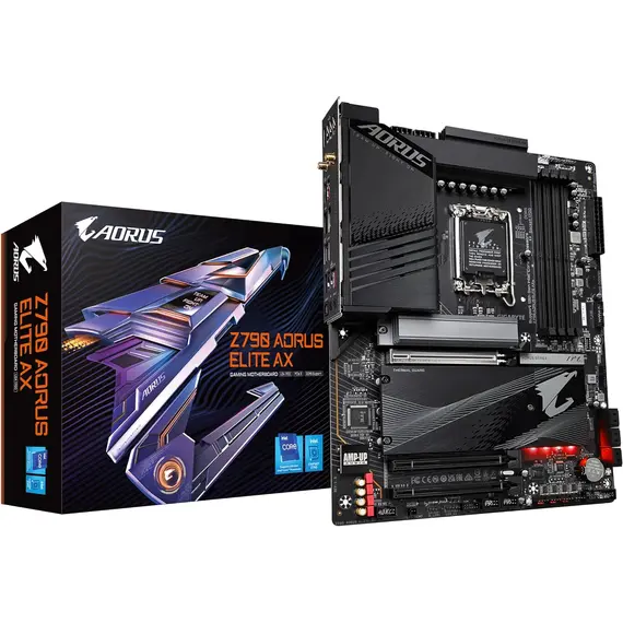 დედა დაფა Motherboard GIGABYTE Z790 AORUS ELITE AX s1700 Z790 4xDDR5 M.2 HDMI DP ATX