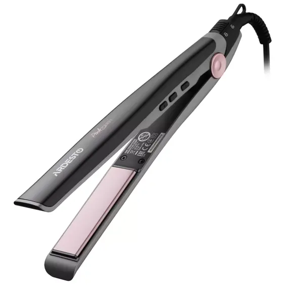 თმის გასასწორებელი Ardesto Hair straightener Pink Touch, 32W, 110-200C, ceramics, gray+pink
