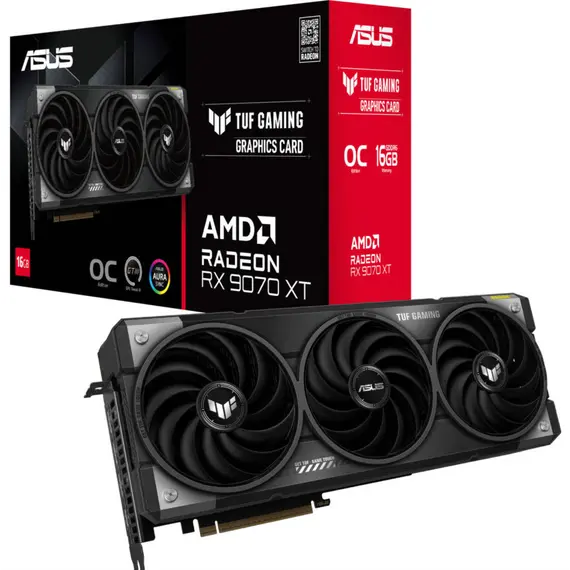 ვიდეო დაფა ASUS Graphic Card Radeon RX 9070 XT 16GB GDDR6 OC TUF-RX9070XT-O16G-GAMING