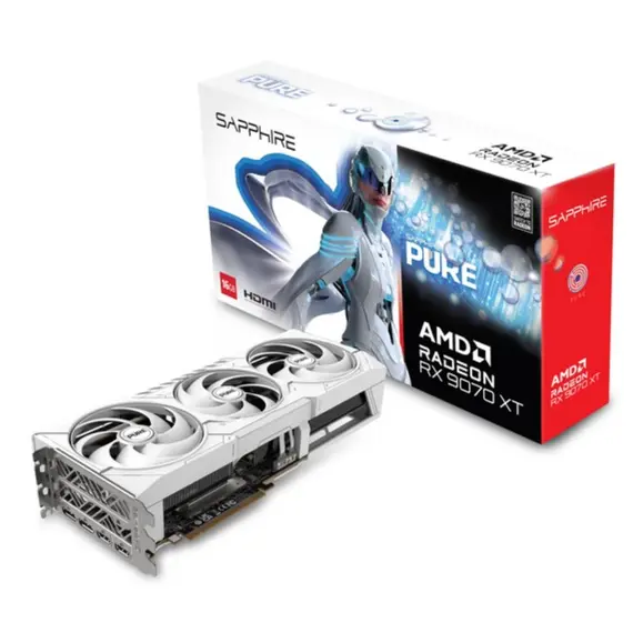 ვიდეო დაფა SAPPHIRE Graphic Card Radeon RX 9070 XT 16GB GDDR6 PURE GAMING OC
