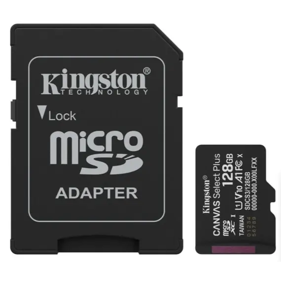 მეხსიერების ბარათი Kingston Canvas Select Plus microSD memory card 128GB