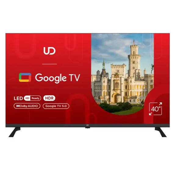 ტელევიზორი UDTV UD 40GFC5210 Google TV 16:9 FHD 9.5ms 178*/178* 200cd/m2 BT5.1 DVB-T/T2/C/S/S2 WiFi RJ45, Cl+ HDMIx2 USB2.0x2 2x8W