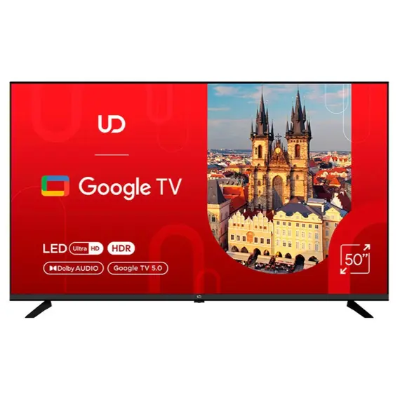 ტელევიზორი UDTV UD 50GUC5210 Google TV 16:9 3840x2160  178*/178* 250cd/m2  BT5.1 WiFi RJ45 Cl+ HDMIx2 USB2.0 DVB-T/T2/C/S2 VESA 200x200