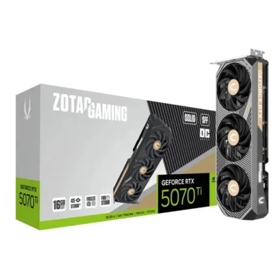 ვიდეო დაფა Zotac GAMING GeForce RTX5070 Ti SOLID SFF OC 16GB 256-Bit GDDR7 - ZT-B50710J3-10P