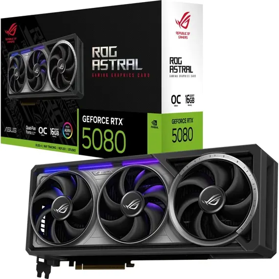 ვიდეო დაფა ASUS Graphic Card GeForce RTX 5080 16GB GDDR7 OC ROG-ASTRAL-RTX5080-O16G-GAMING