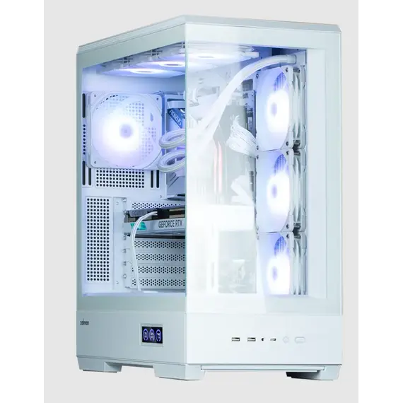 კომპიუტერის ქეისი Zalman PC case P50 DS without PSU, 2xUSB3.0, 1xUSBType-C, 4x120mm ARGB, VGA 435 mm, LCS ready, TG Side Panel, ATX, white