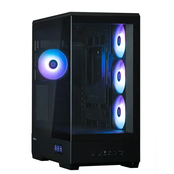 კომპიუტერის ქეისი Zalman PC case P50 DS without PSU, 2xUSB3.0, 1xUSBType-C, 4x120mm ARGB, VGA 435mm, LCS ready, TG Side Panel, ATX, black