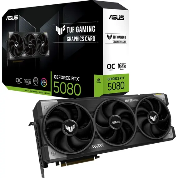 ვიდეო დაფა ASUS Graphic Card GeForce RTX 5080 16GB GDDR7 OC TUF-RTX5080-O16G-GAMING