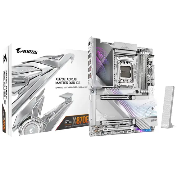 დედა დაფა GIGABYTE Motherboard X870E A MASTER X3D ICE sAM5 X870 4xDDR5 M.2 Wi-Fi BT HDMI DP ATX