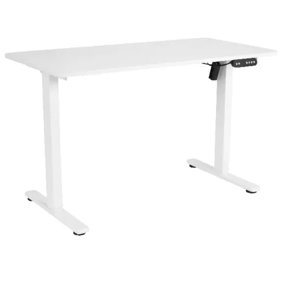 კომპიუტერის მაგიდა 2E Computer Desk CE120W, height 72-120cm, electric motor, tabletop 120 60cm (white), metal base (white)