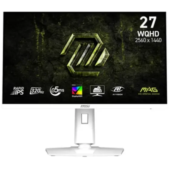 მონიტორი MSI 27" MAG 274QRFW-X32 2xHDMI, DP, Audio, IPS, 2560x1440, 320Hz, 0.5ms, sRGB 129%, FreeSync, Pivot, HDR400, white