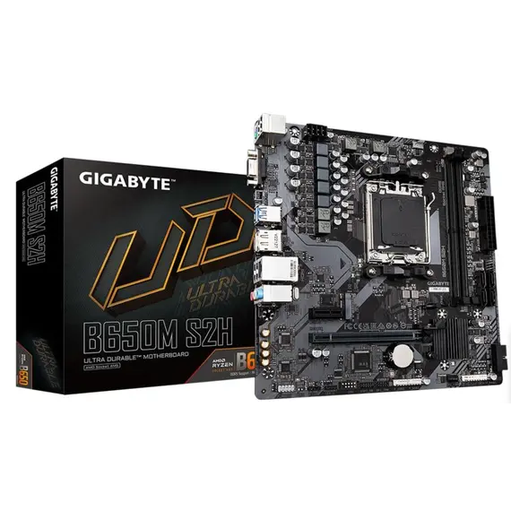 დედა დაფა GIGABYTE Motherboard B650M S2H sAM5 B650 2xDDR5 M.2 HDMI DP mATX