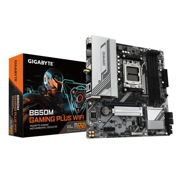 დედა დაფა GIGABYTE Motherboard B650M GAMING PLUS WF sAM5 B650 4xDDR5 M.2 HDMI DP Wi-Fi BT mATX