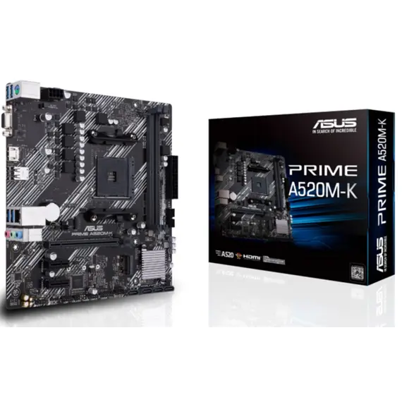 დედა დაფა ASUS Motherboard PRIME A520M-K sAM4 A520 2xDDR4 HDMI D-Sub mATX