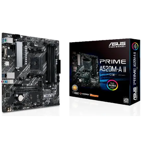 დედა დაფა ASUS Motherboard PRIME A520M-A II/CSM sAM4 A520 4xDDR4 HDMI D-Sub DP mATX