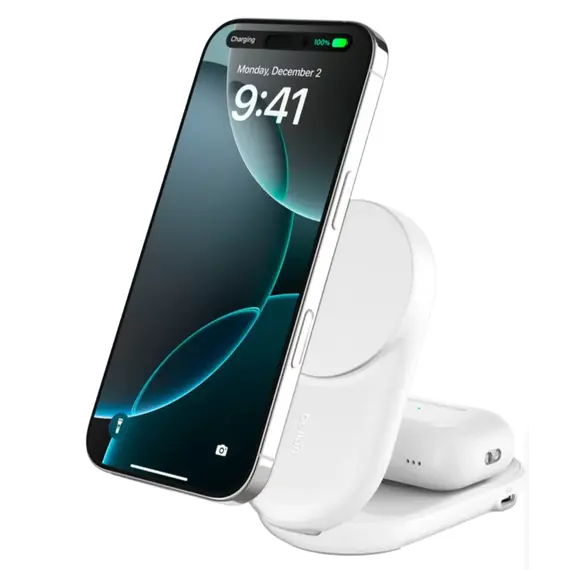 უსადენო დამტენი BELKIN 25w Qi2 2-IN-1 Foldable Charger, White