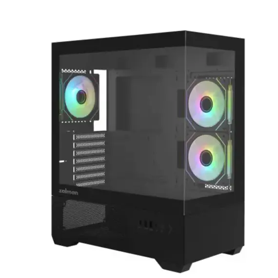 კომპიუტერის ქეისი Zalman PC case Chronix V2 without PSU, 1xUSB3.0, 1xUSB2.0, 1x Type C, 2x120mm ARGB Reverse,  4x120mm ARGB, VGA 410mm, LCS ready, TG Side/Front Panel, ATX, black