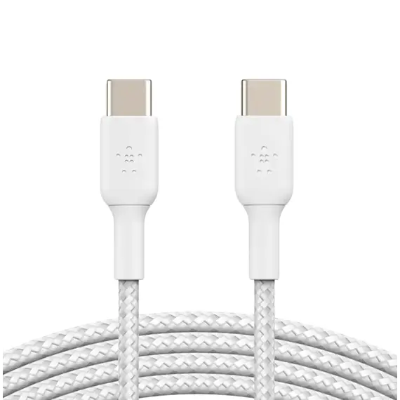 კაბელი BELKIN USB-C to USB-C Cable Braided, 1M, White